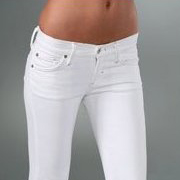  Women's Low Rise White Denim Jeans 