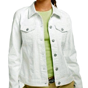  Women's White Denim Jean Jacket 