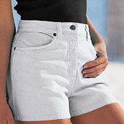 White Stretch Denim Shorts 